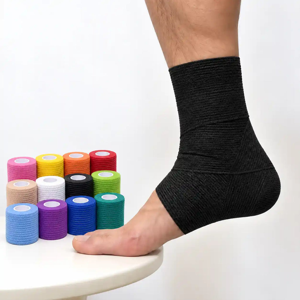 Bandage cohésif non tissé coloré de sport