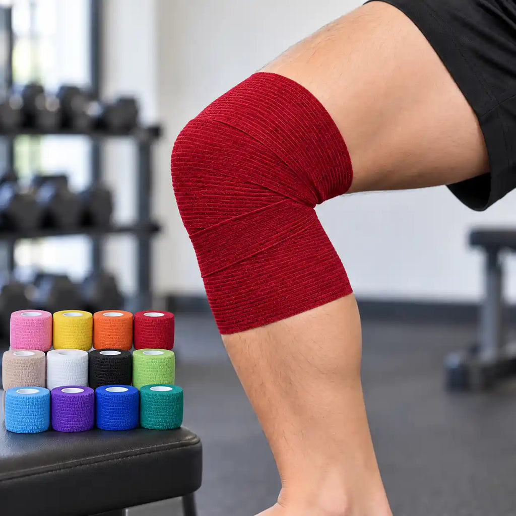 Bandage cohésif non tissé coloré de sport