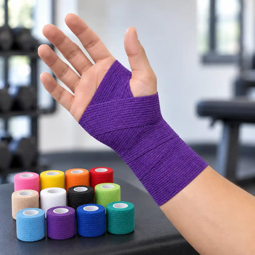 Bandage cohésif non tissé coloré de sport