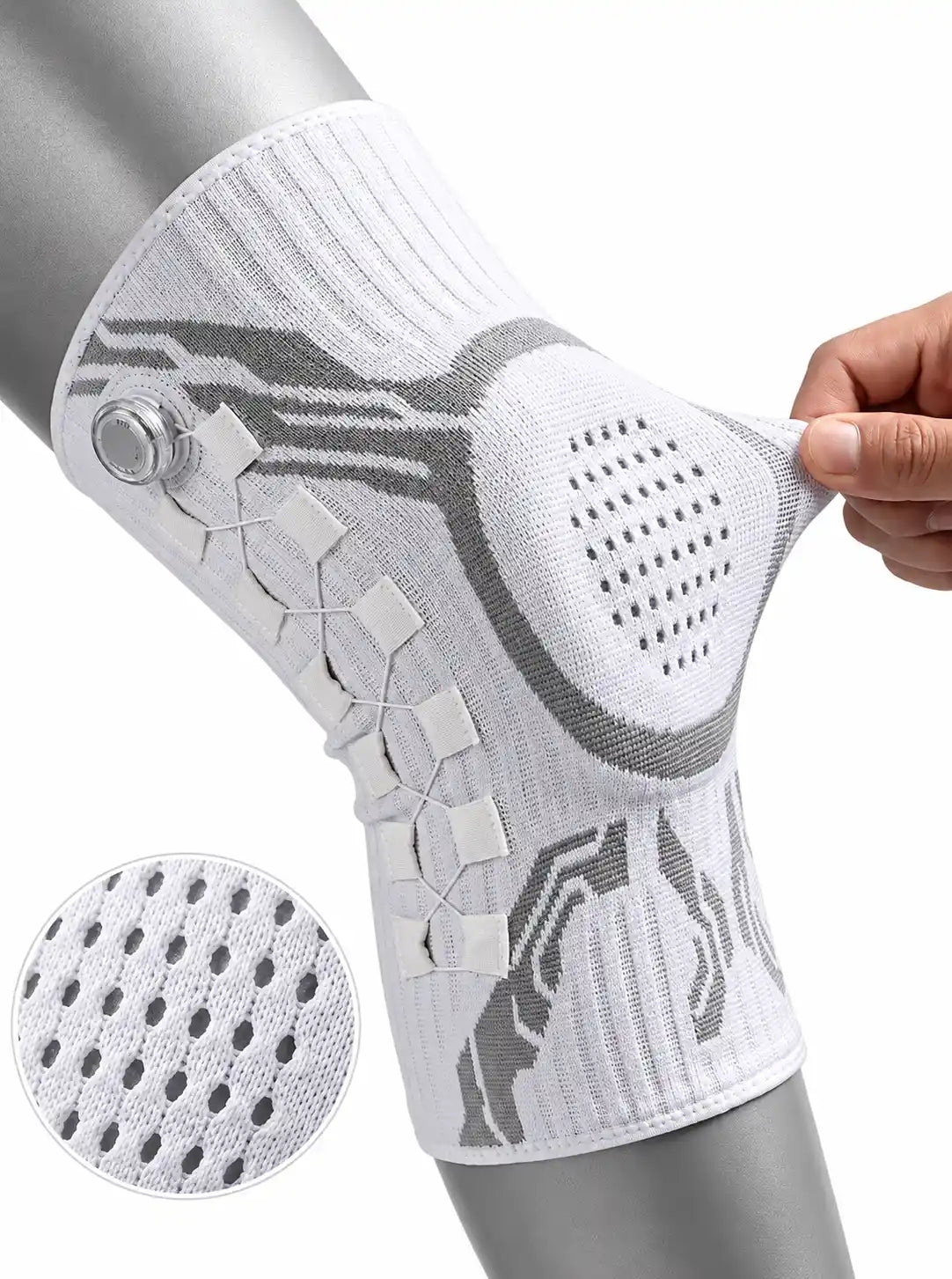 Genouillère de compression réglable respirante pour protection complète