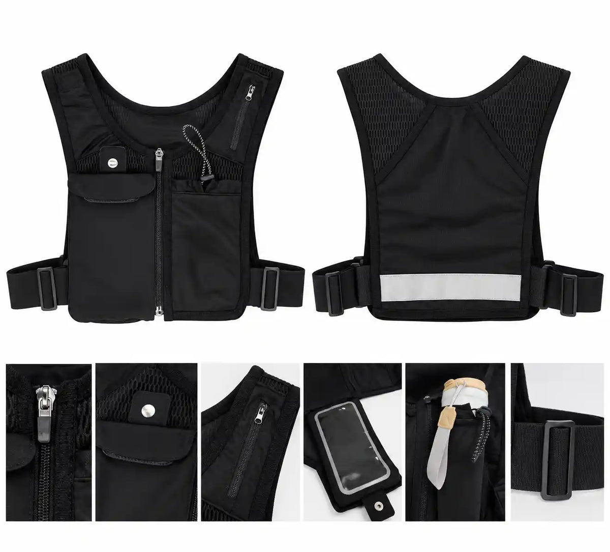Porte-téléphone réfléchissant respirant en polyester personnalisé pour le cyclisme